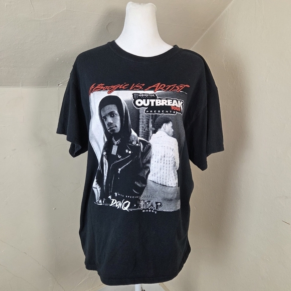 A Boogie vs Artist Tour 2017 T-Shirt Monster Outbreak Don Q Gildan Size L
